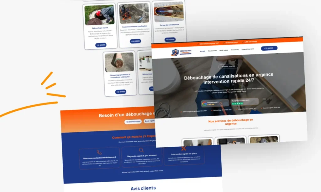 Landing page plombier haute conversion